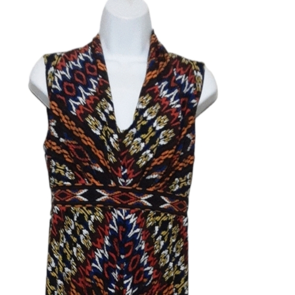 Chico's women maxi dress Aztec  printed 0 boho fairy stretch soft casual Beach - Picture 5 of 6